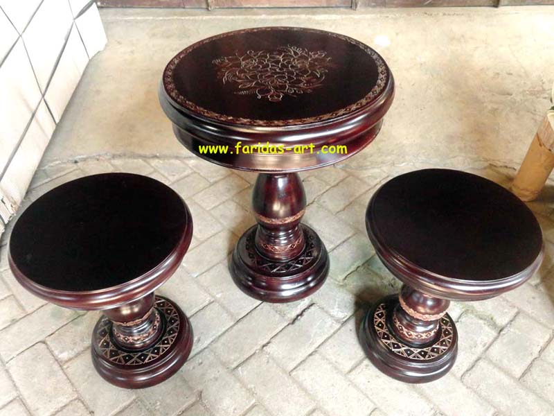 Meja Kopi Set-Bubut Grafir
